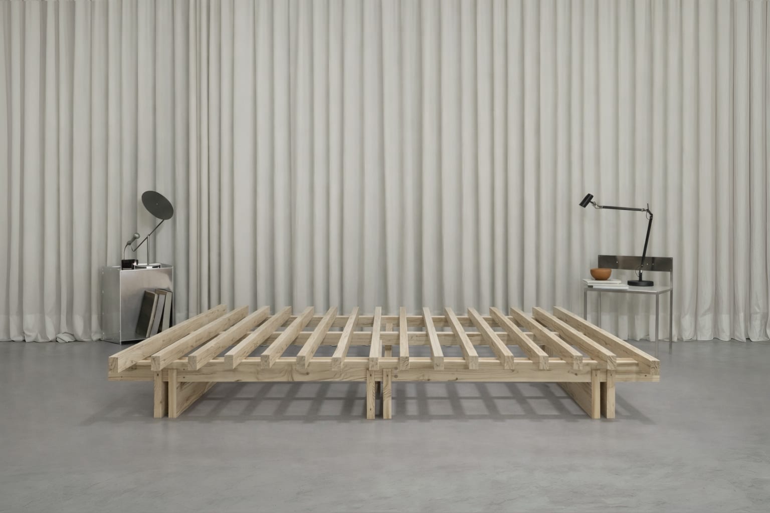 Echtholz Bett – Detail- und Konstruktionsansicht 1